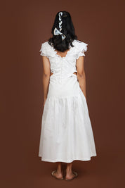 Sneha Adwani in Lacey Love Midi Dress