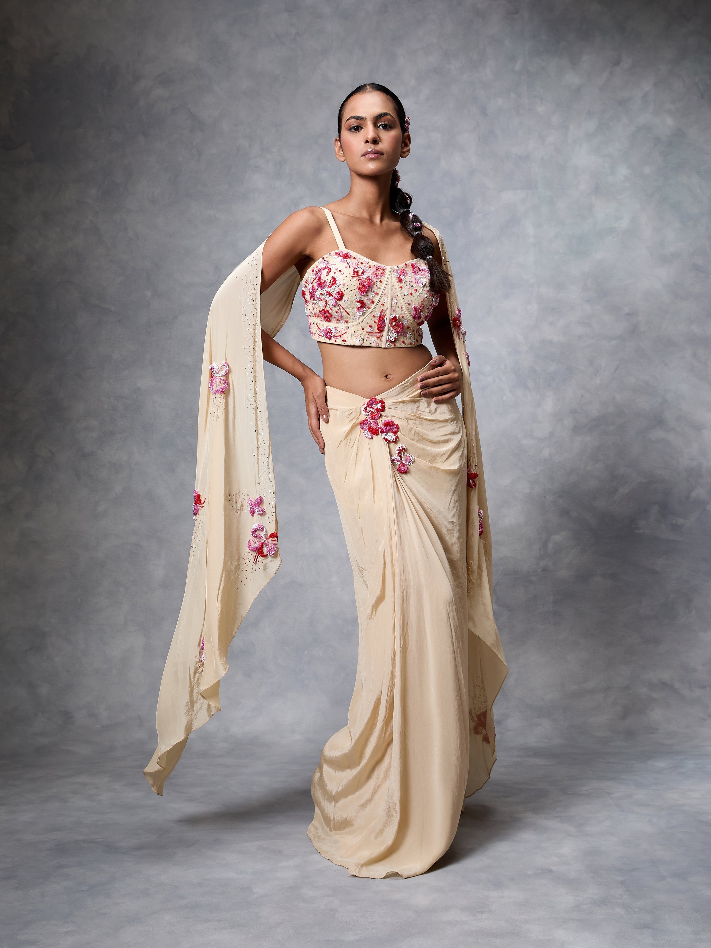 The Floral Burst Cape Set