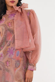 Printed Bow Mini Dress
